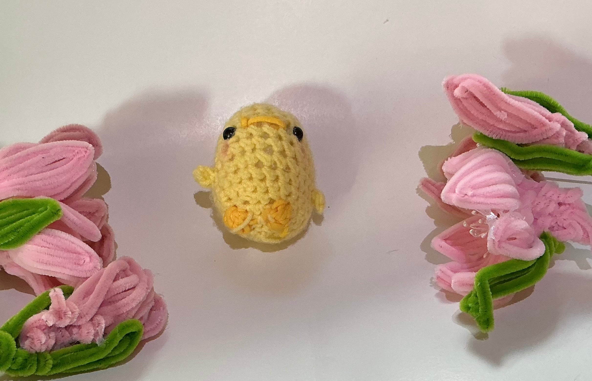 Crocheted, cute yellow chick
